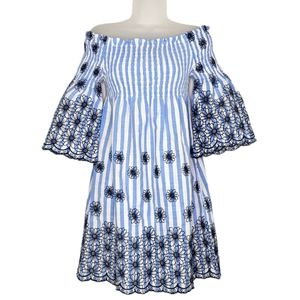 Miss Kelly 1999 Embroidered Bell Sleeve Boho Dress